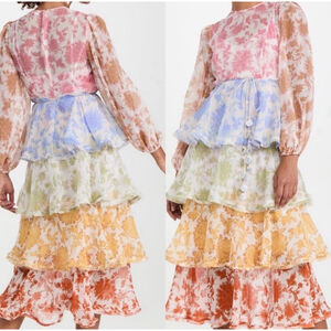 ZIMMERMANN Postcard Flounce Midi Dress SS22